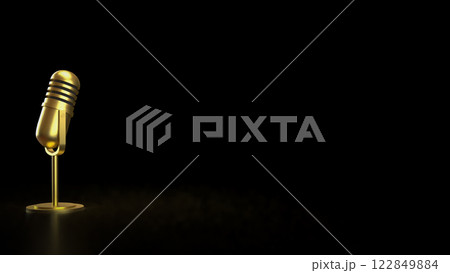 Microphone for  podcast or Radio live concept 3d Rendering. 122849884