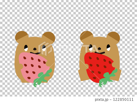 いちごを持ったくま_表情あり02 122850111