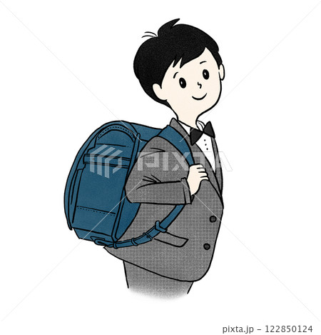ランドセルを背負っている小学生の男の子 122850124