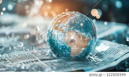 地球と英字新聞 世界 Generative AI 地球と英字新聞 世界 Generative AI 122850394