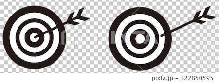 Illustration set of winning and losing targets (black) 122850595