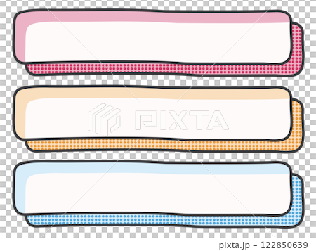 Set of 3 manga-style horizontal frames for POP - Freehand dots 122850639