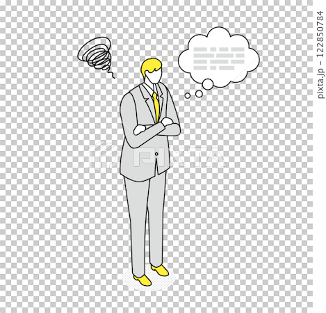 憂心忡忡的人，想法，生意，簡單的插圖 122850784