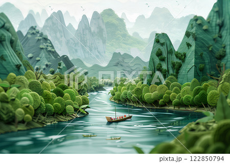 中国・桂林 桂林漓江下り 中国・桂林 桂林漓江下り 122850794