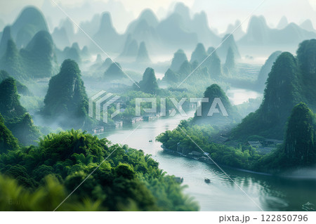 中国・桂林 桂林漓江下り 中国・桂林 桂林漓江下り 122850796