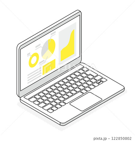 WEBマーケティングをしているパソコン WEBマーケティングをしているパソコン 122850802