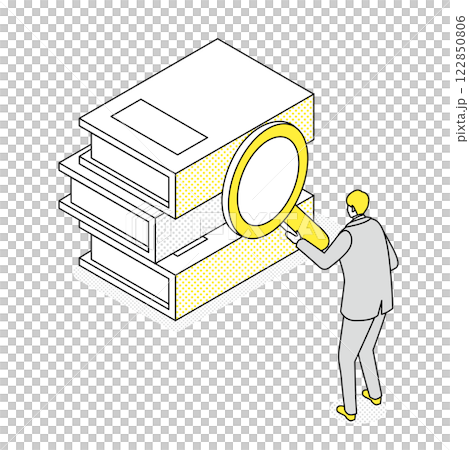 本の内容をサーチしている男性 本の内容をサーチしている男性 122850806