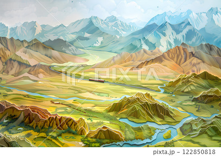 美しい高原を走る青蔵鉄道 美しい高原を走る青蔵鉄道 122850818