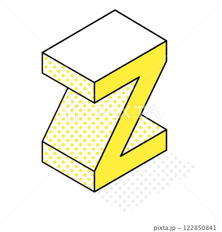 アイソメトリック_立体的でシンプルなアルファベットZ アイソメトリック_立体的でシンプルなアルファベットZ 122850841