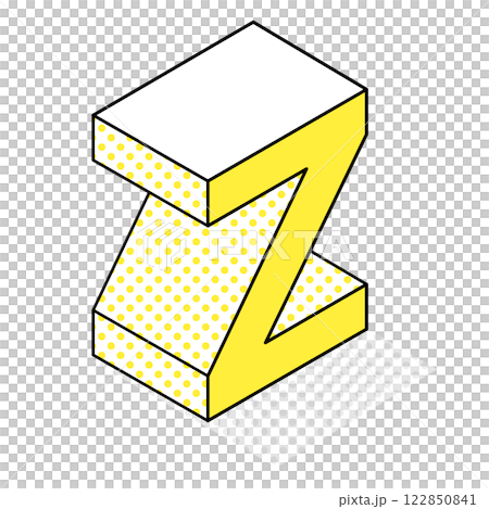 アイソメトリック_立体的でシンプルなアルファベットZ アイソメトリック_立体的でシンプルなアルファベットZ 122850841