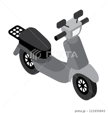 アイソメトリックの角度のかわいいバイクのイラスト アイソメトリックの角度のかわいいバイクのイラスト 122850843