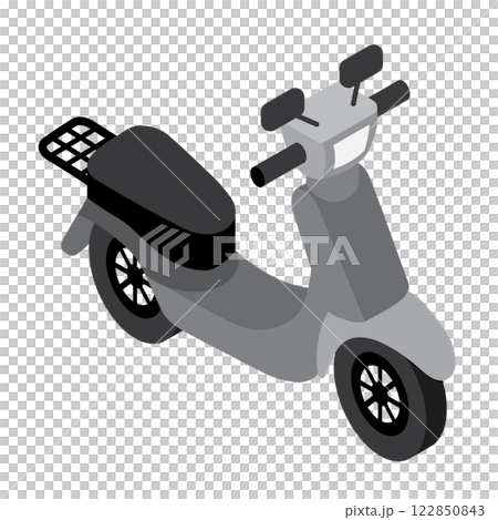 アイソメトリックの角度のかわいいバイクのイラスト アイソメトリックの角度のかわいいバイクのイラスト 122850843