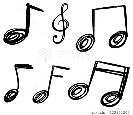 Musical Notes and Symbols Illustration 122851205