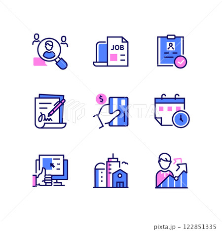 Employment and HR - line design style icons setのイラスト素材 [122851335] - PIXTA