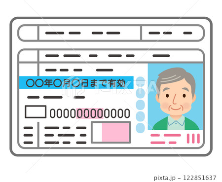 高齢者男性　運転免許証 122851637