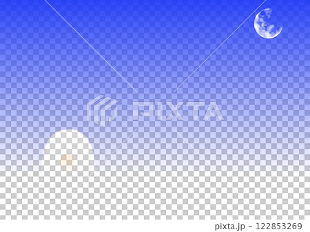 Moon and snow igloo 122853269