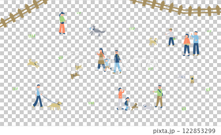 ドッグランのイラスト 122853299