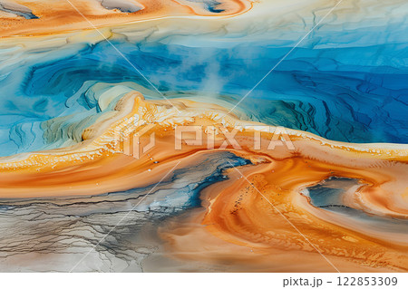 ミッドウェイ・ガイザー・ベイスン。イエローストーン国立公園 ミッドウェイ・ガイザー・ベイスン。イエローストーン国立公園 122853309