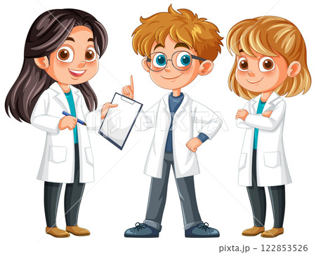 Young Scientists in Lab Coats 122853526