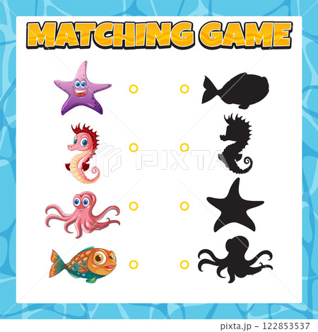 Sea Creature Matching Game for Kids 122853537