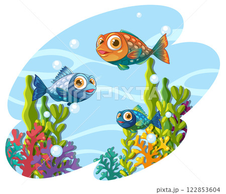 Colorful Fish in Vibrant Coral Reef 122853604