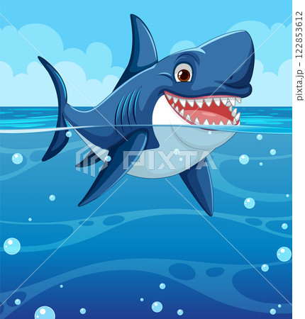 Smiling Shark in Ocean Waters 122853612