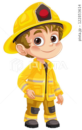 Young Firefighter in Yellow Gear 122853614