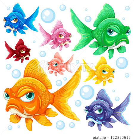 Colorful Fish with Expressive Faces Colorful Fish with Expressive Faces 122853615