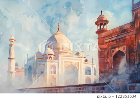 世界遺産 インド タージ・マハル 世界遺産 インド タージ・マハル 122853634