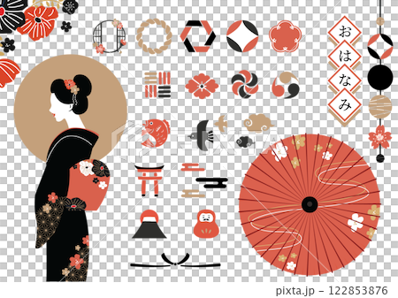Kimono, maiko, geisha, courtesan, Japan, decoration, material, Japanese style, frame, Japanese clothing, furisode, Kyoto, Mt. Fuji, traditional, dressing Kimono, maiko, geisha, courtesan, Japan, decoration, material, Japanese style, frame, Japanese clothing, furisode, Kyoto, Mt. Fuji, traditional, dressing 122853876