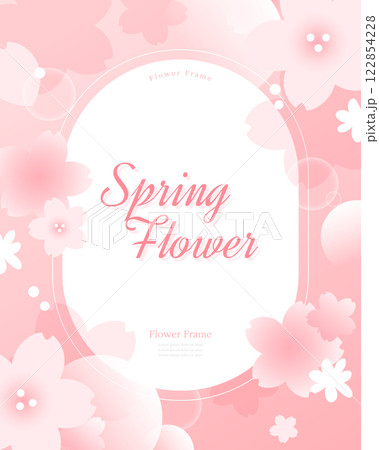 Spring flower frame template 122854228