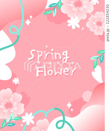 Spring flower frame template Spring flower frame template 122854230