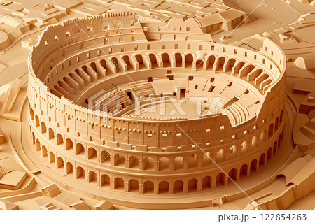 現代アート「ローマのコロッセオ」（3D painting） ローマのコロッセオの 3D モデル | Premium AI生成画像