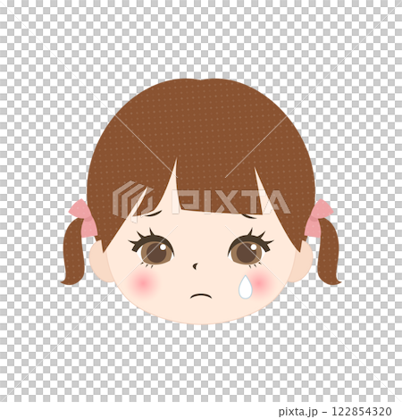 Crying girl face Crying girl face 122854320