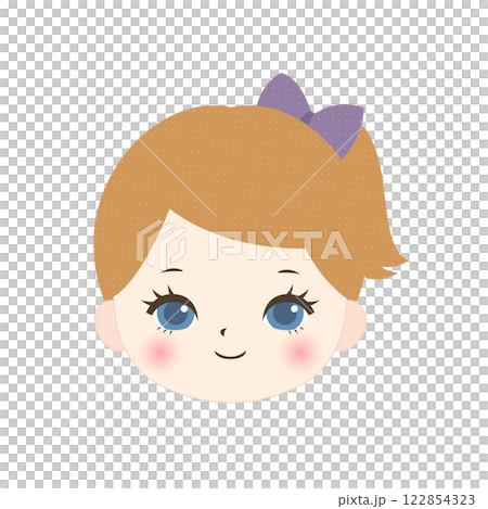 一個微笑的女孩的面孔 122854323