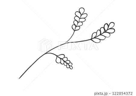 植物のシンプルな線画イラスト 122854372