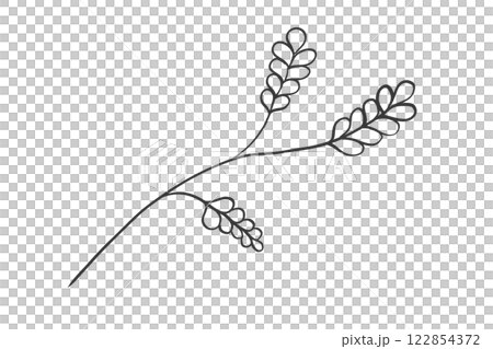 植物のシンプルな線画イラスト 122854372