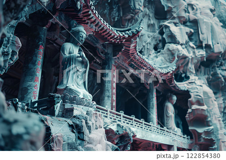 世界遺産   大足石刻は 中国の重慶市にある中国石刻芸術 122854380