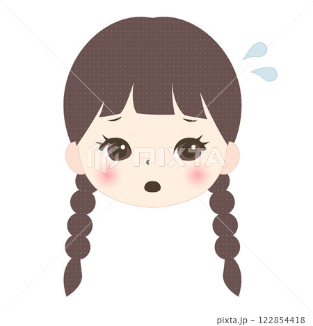 困っている女の子の顔 122854418