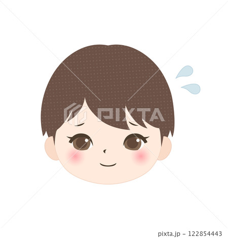 困っている男の子の顔 122854443
