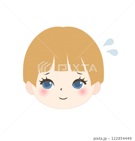 困っている金髪の子供の顔 122854449
