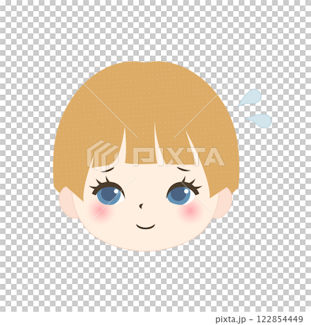 金髮小孩陷入困境的臉 122854449