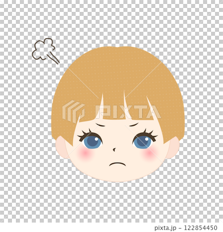 憤怒的金髮小孩臉 122854450