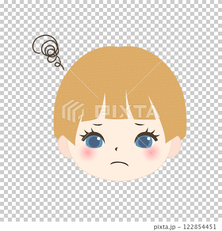 困惑的金髮小孩的臉 122854451