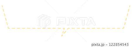 黄色い横長のシンプルな吹き出し 122854543