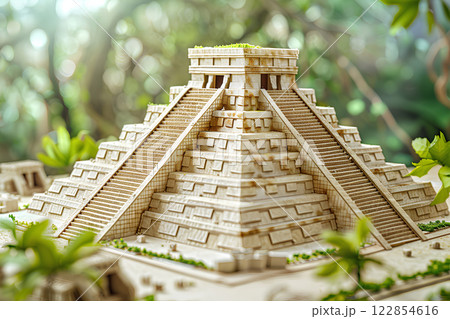 世界遺産 チチェン イッツァ遺跡 エルカスティージョ(3D) 世界遺産 チチェン イッツァ遺跡 エルカスティージョ(3D) 122854616