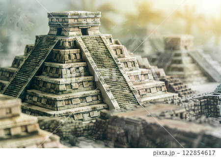 世界遺産 チチェン イッツァ遺跡 エルカスティージョ(3D) 世界遺産 チチェン イッツァ遺跡 エルカスティージョ(3D) 122854617