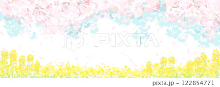 桜と春の空 菜の花畑 桜と春の空 菜の花畑 122854771