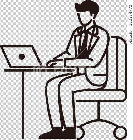 人物 男性 ビジネス ノーパソコン 仕事 スーツ 線 ピクトグラム アイコン シンプル イラスト素材 人物 男性 ビジネス ノーパソコン 仕事 スーツ 線 ピクトグラム アイコン シンプル イラスト素材 122854772