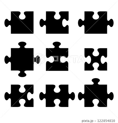 Puzzles isolated on white background 122854810